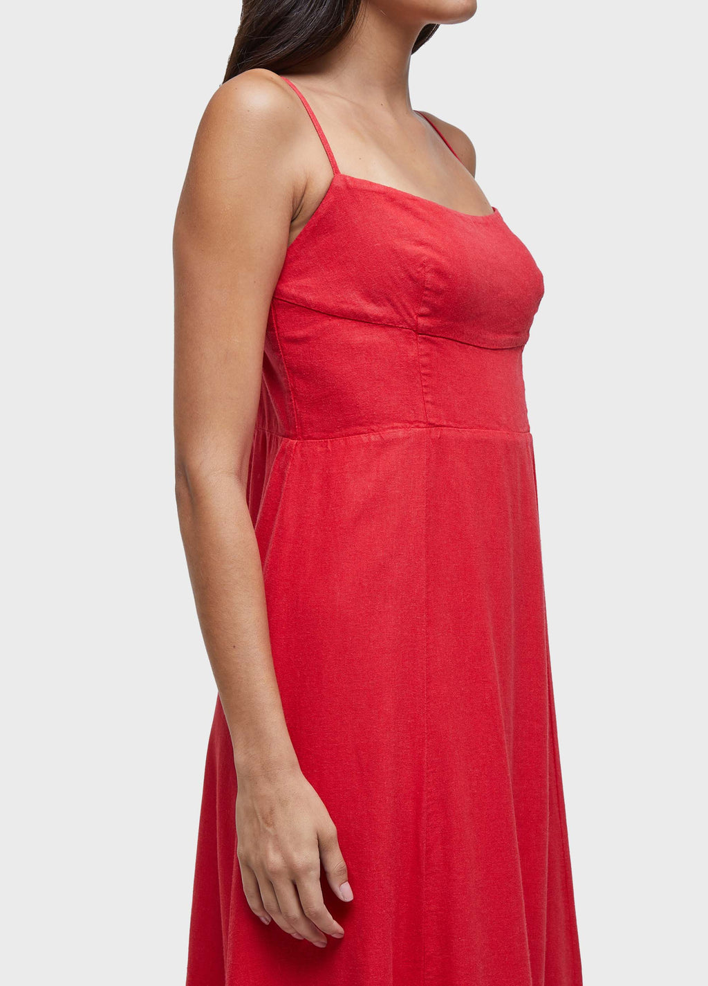LINEN STRAP DRESS