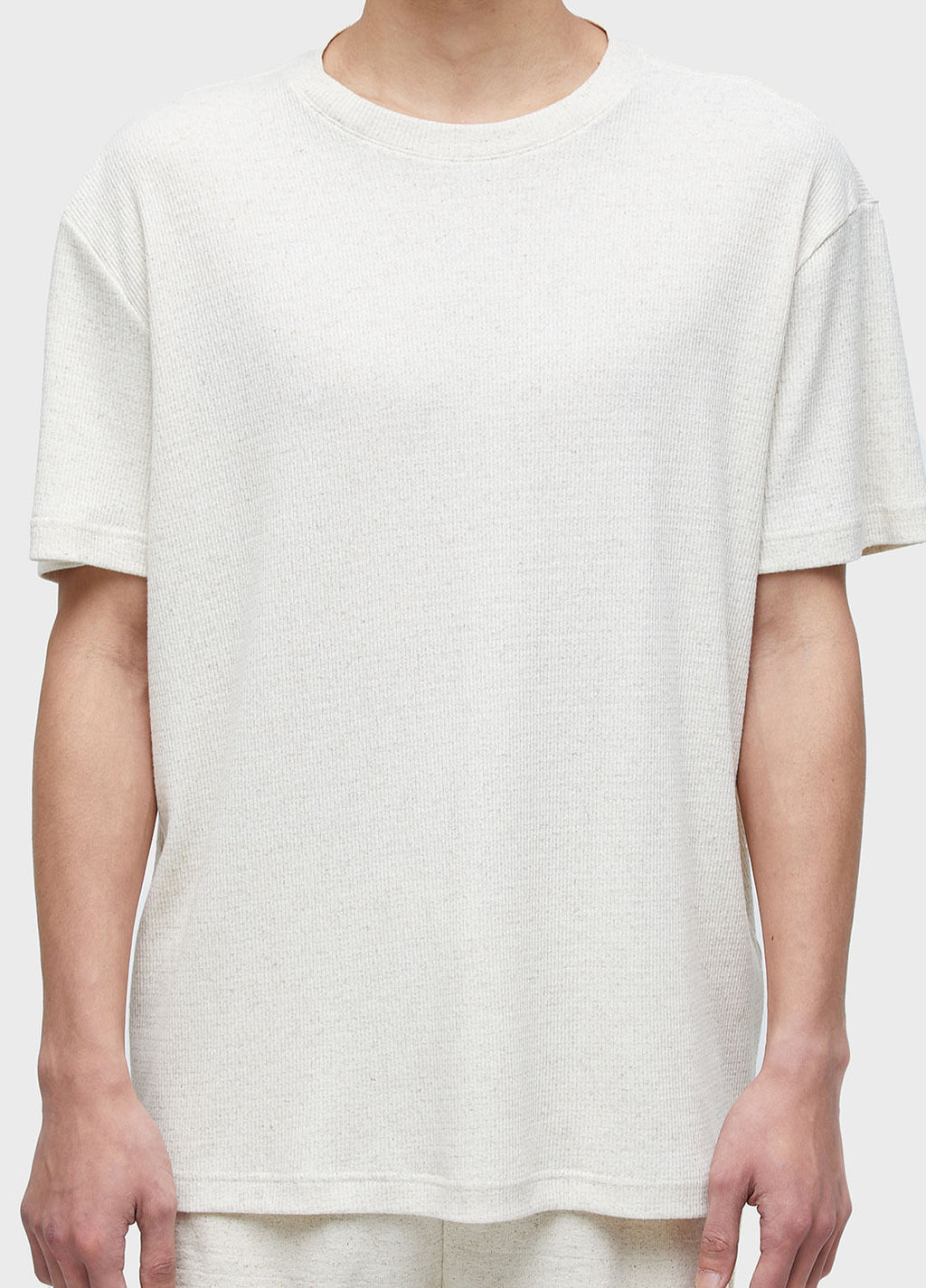 RIBBED JUTE SHORT-SLEEVED T-SHIRT