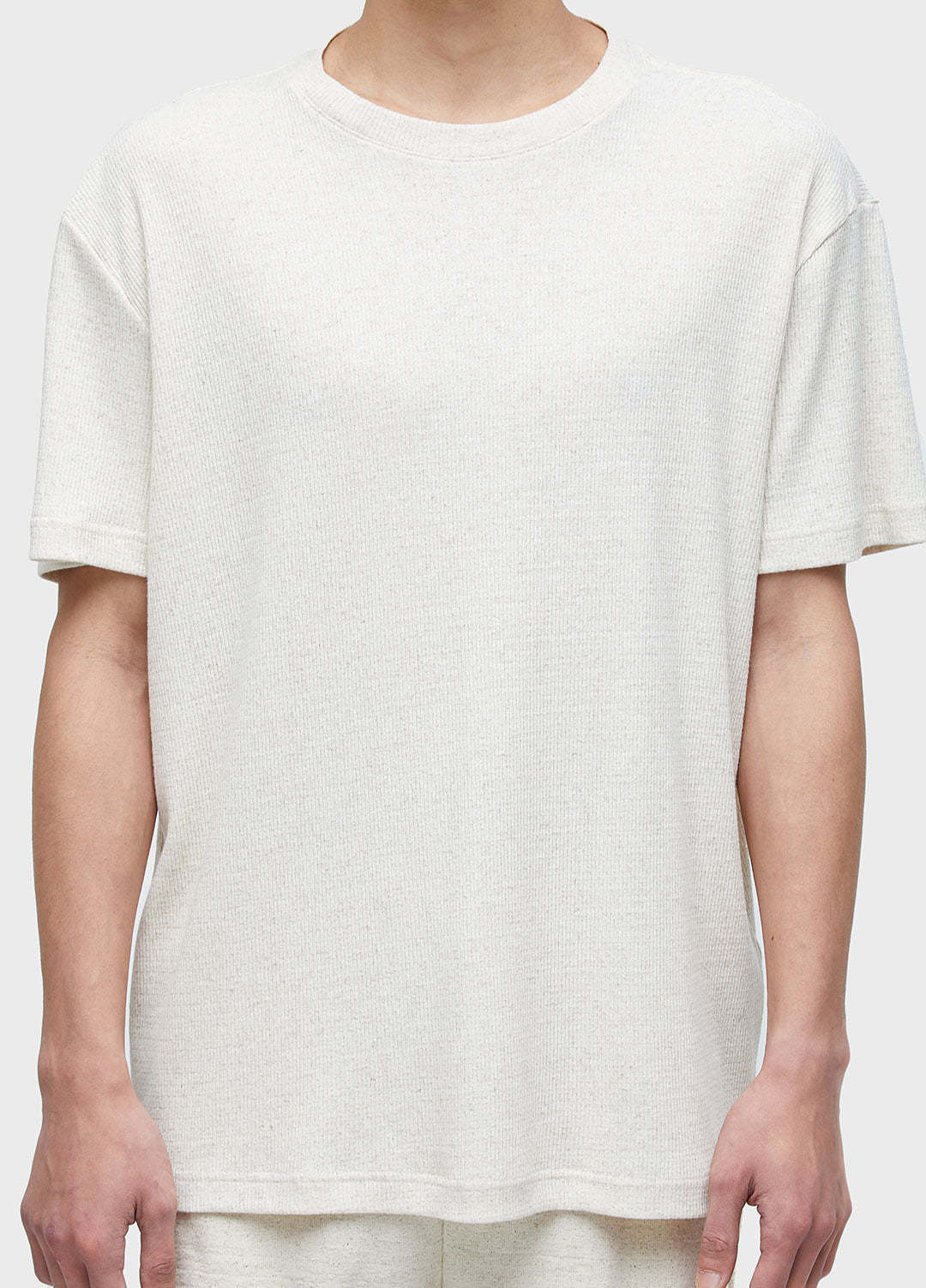 RIBBED JUTE SHORT-SLEEVED T-SHIRT