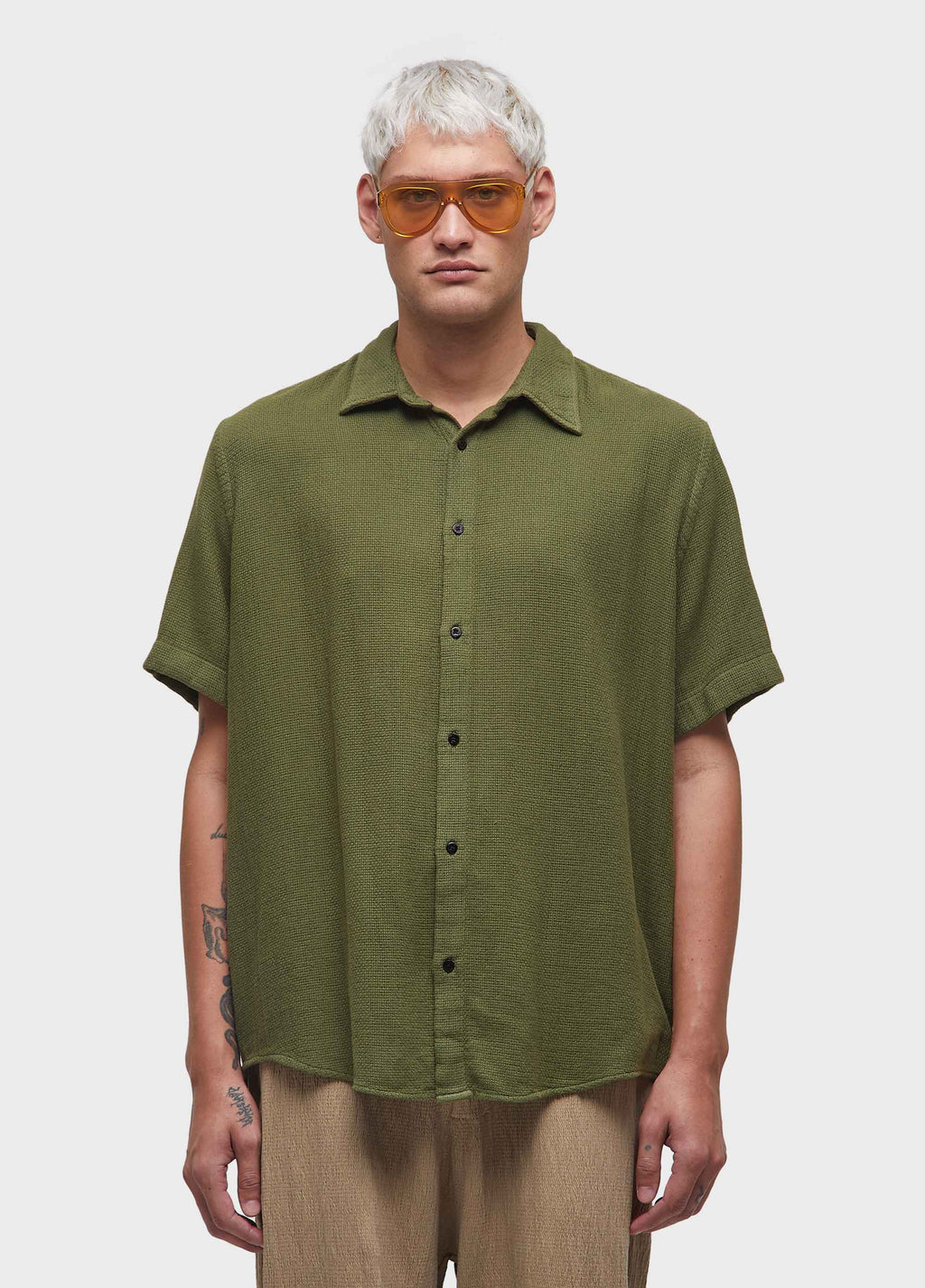 Camisa Crumple MC Verde Oliva – Osklen – foto 1
