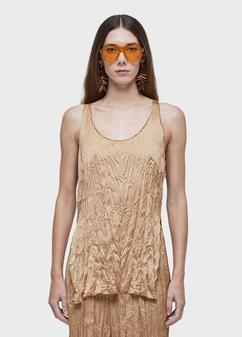 WRINKLED SATIN CAMISOLE
