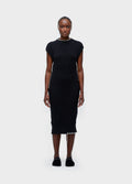 BOUCLÉ KNIT DRESS WITH TOPSTITCHING