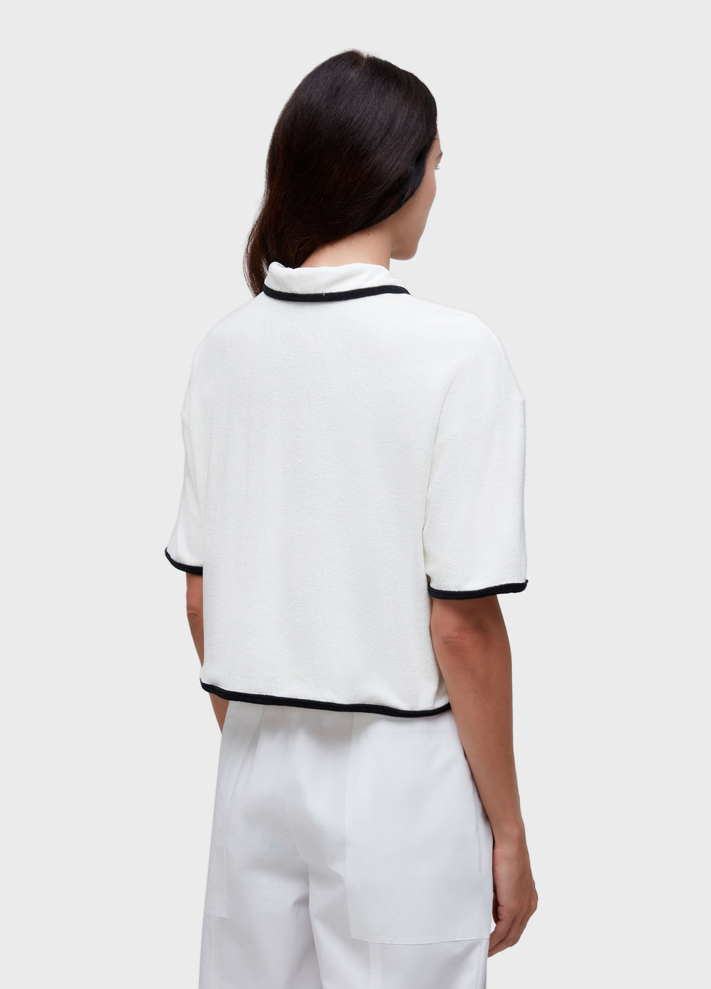 TERRY CLOTH POLO SHIRT WITH CONTRAST TRIM