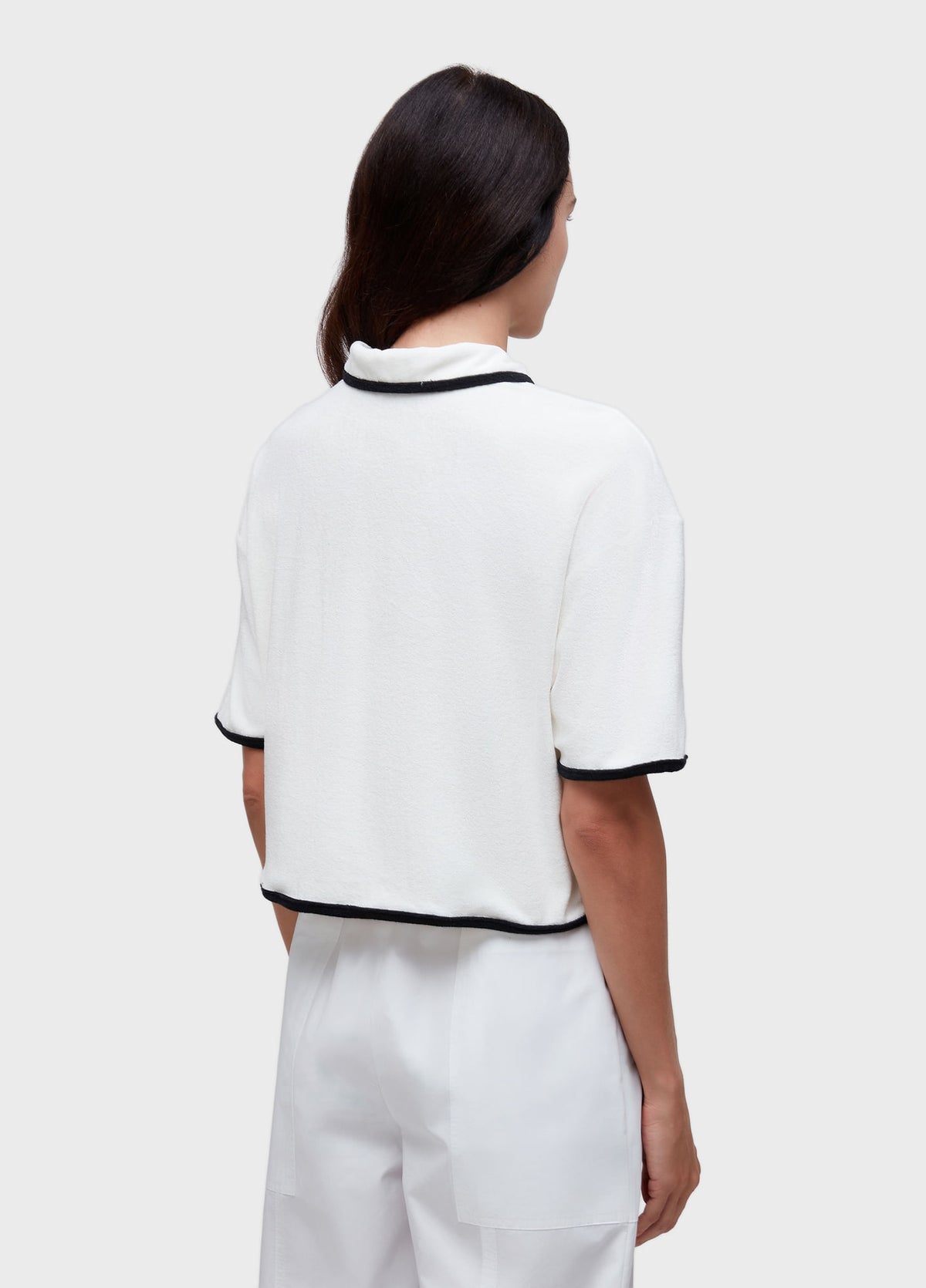 TERRY CLOTH POLO SHIRT WITH CONTRAST TRIM