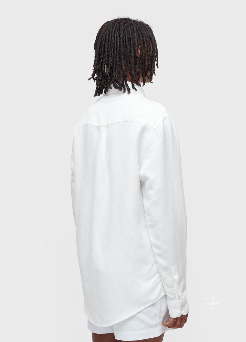 MEN'S LIGHT OFF-WHITE LINEN DAISY LONG-SLEEVED SHIRT