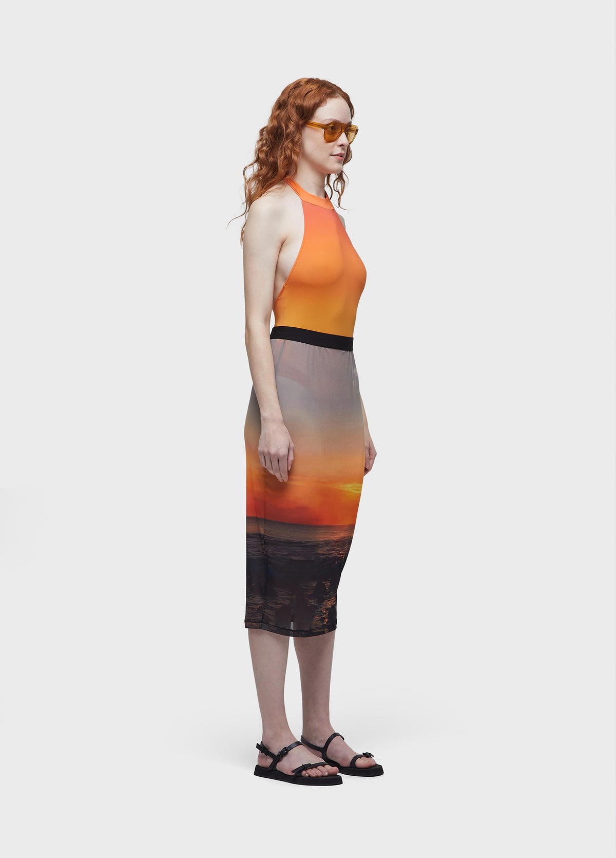 SUNSET HALTER ONE-PIECE SWIMSUIT