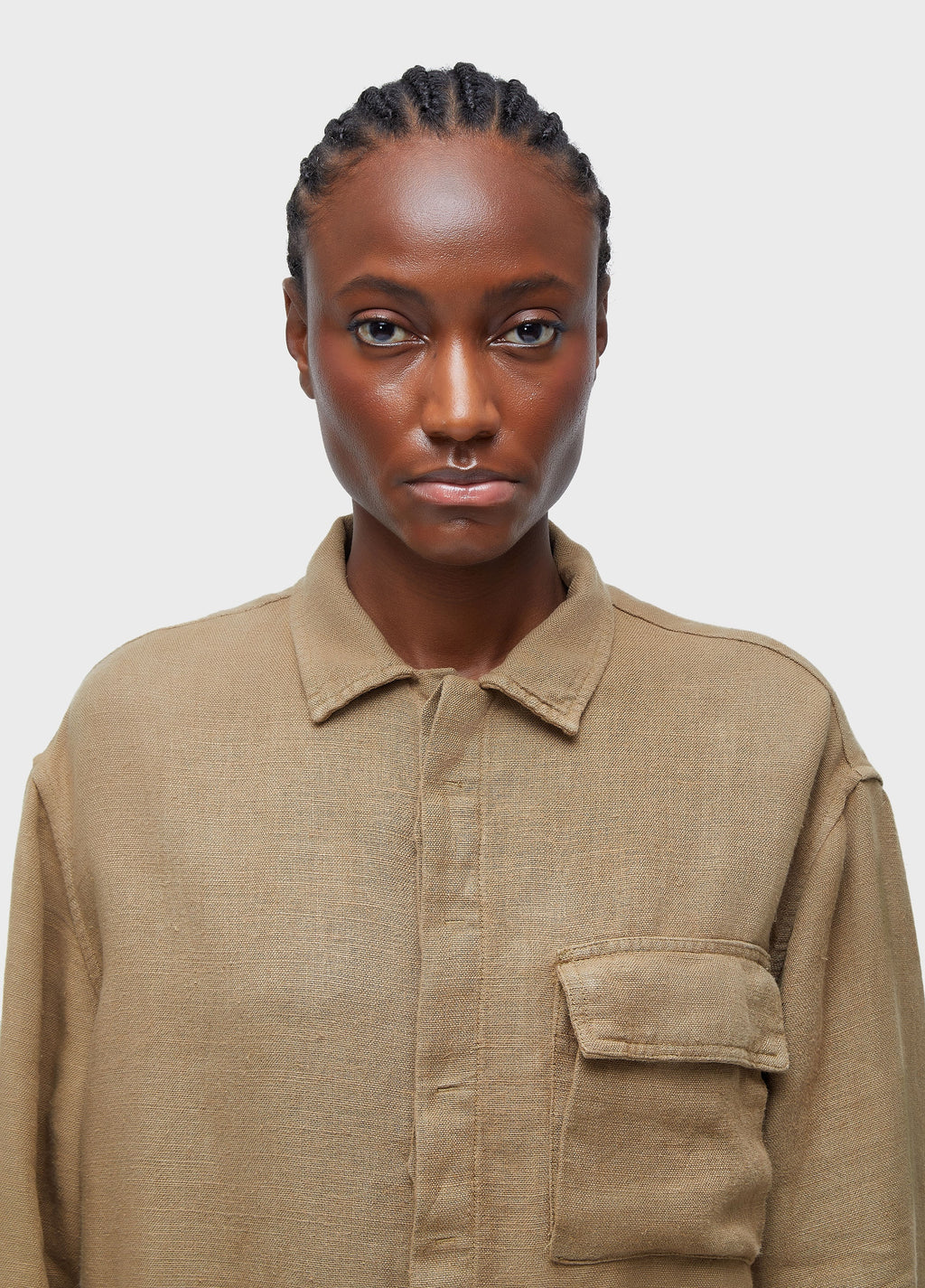 LINEN JACKET WITH CUT-OUT DETAIL
