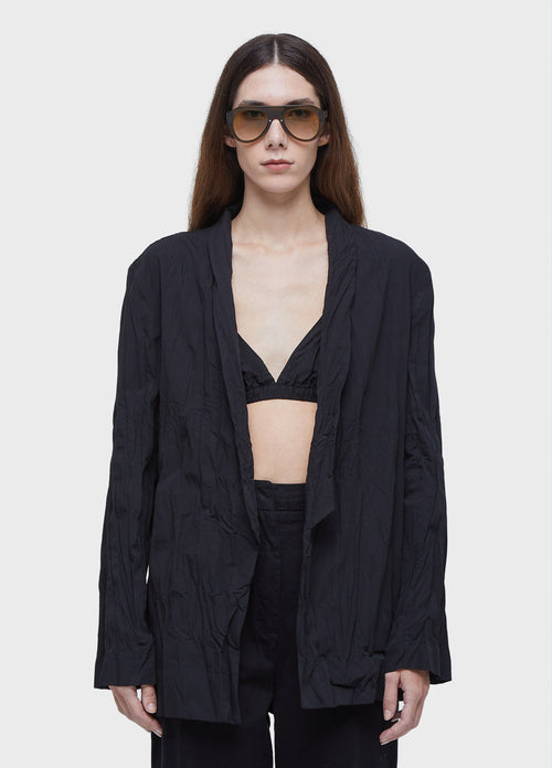 WRINKLED TRICOLINE BLAZER