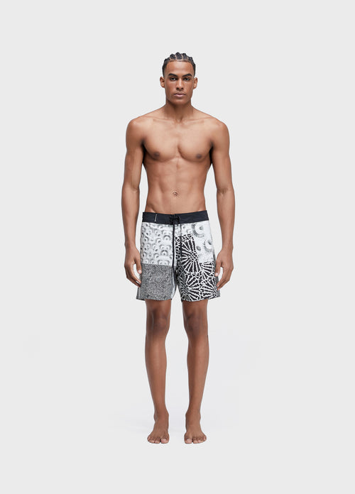 AQUAONE FLEX CORAL PATCH SURF SHORTS