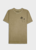 SLIM STONE PALM TREE GAUZE SHORT-SLEEVE T-SHIRT