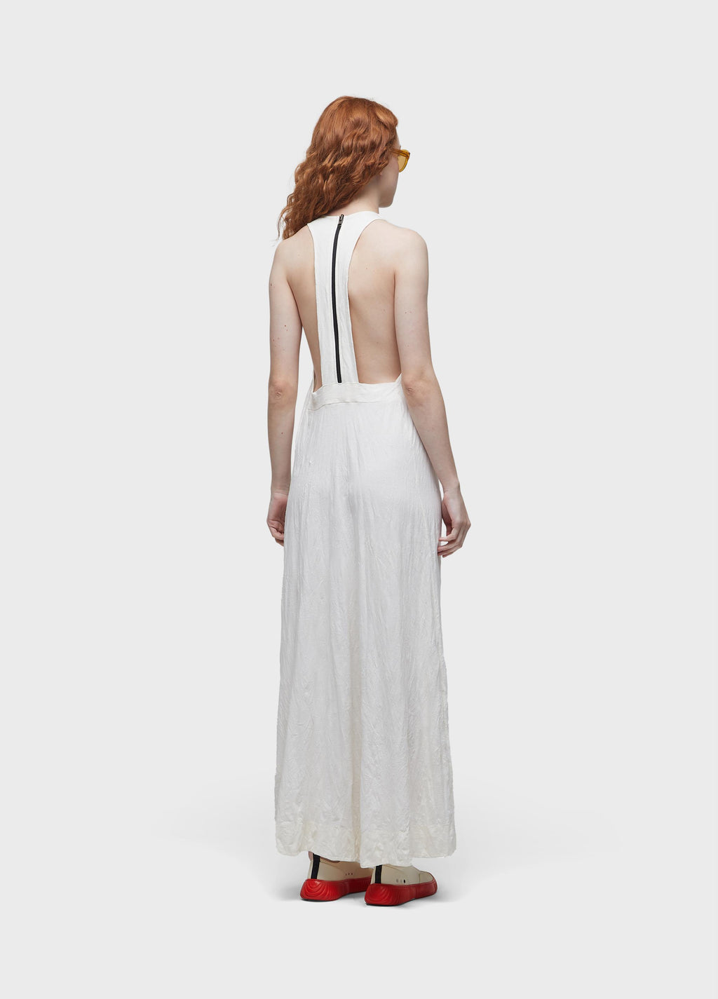 WRINKLED HALTER DRESS