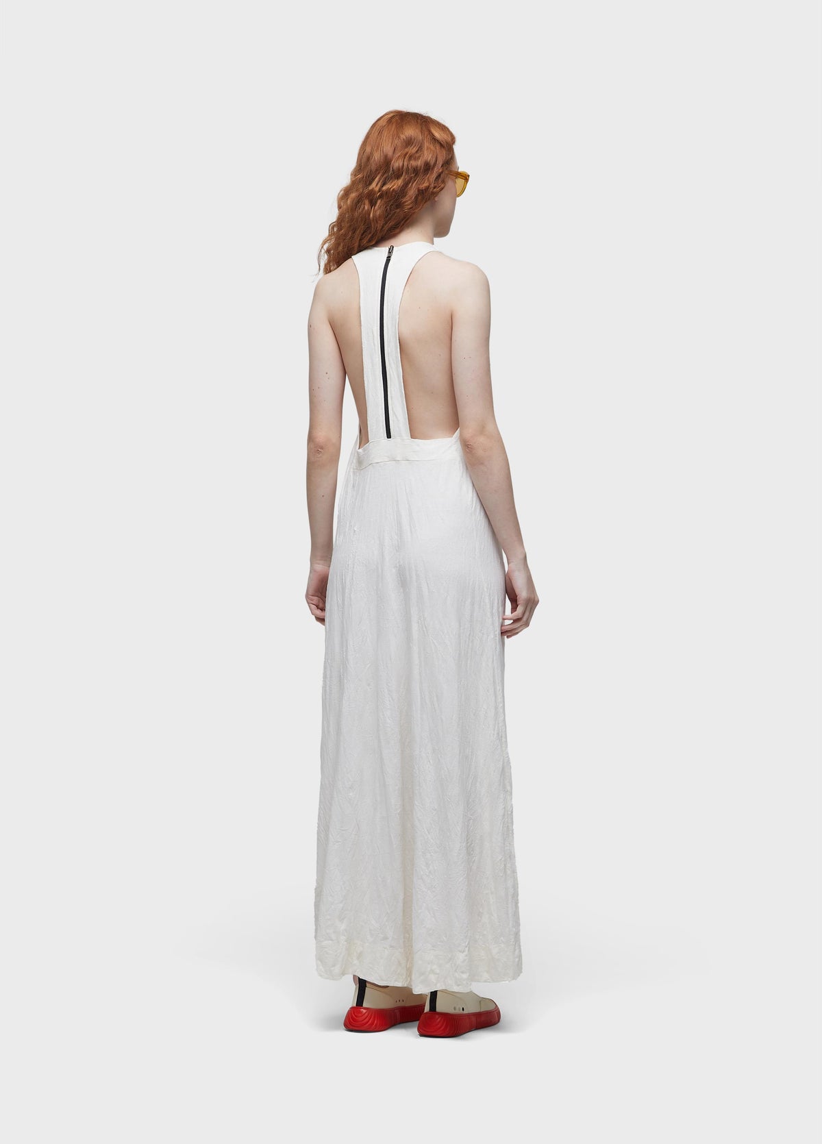 WRINKLED HALTER DRESS