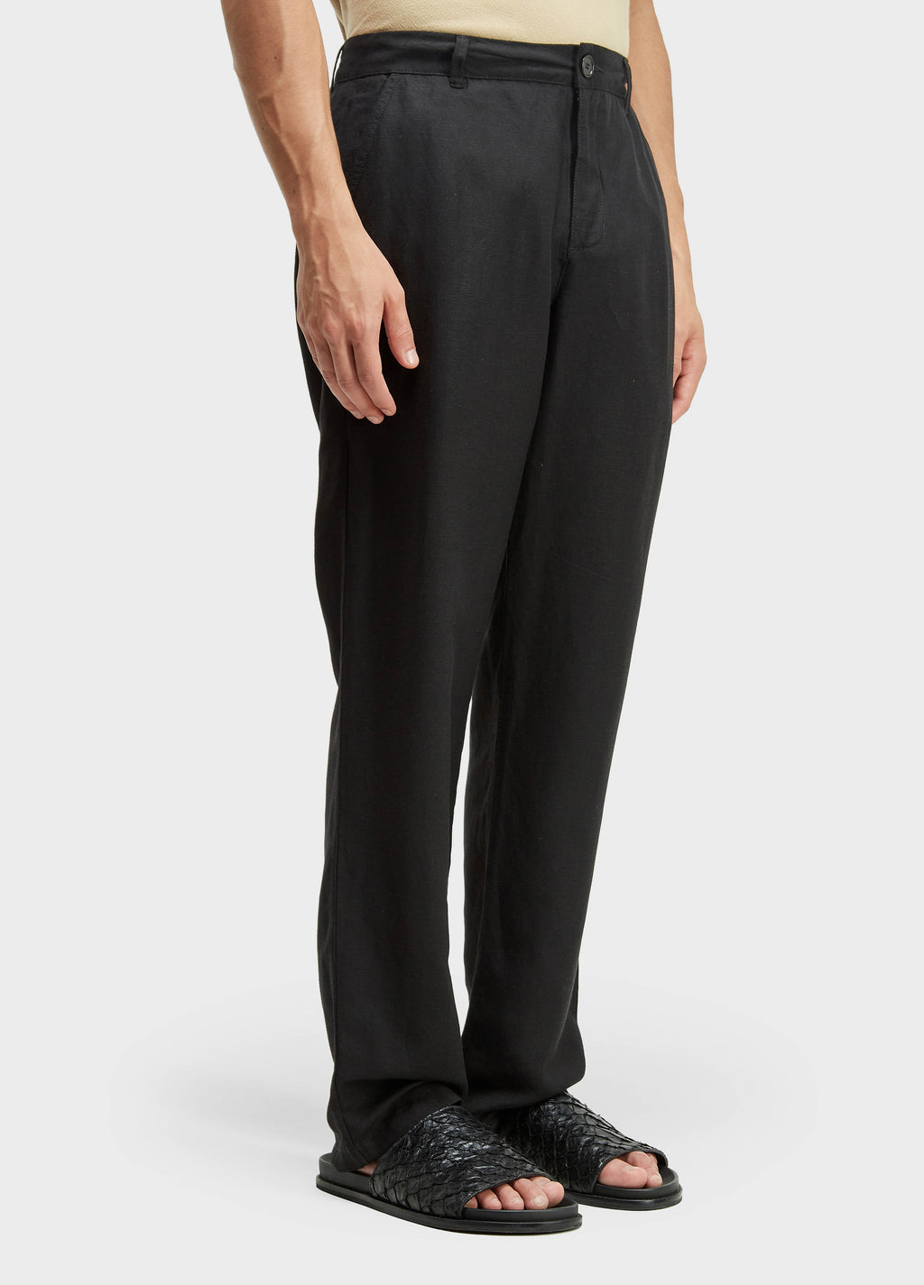 FLUID LINEN TAILORED TROUSERS