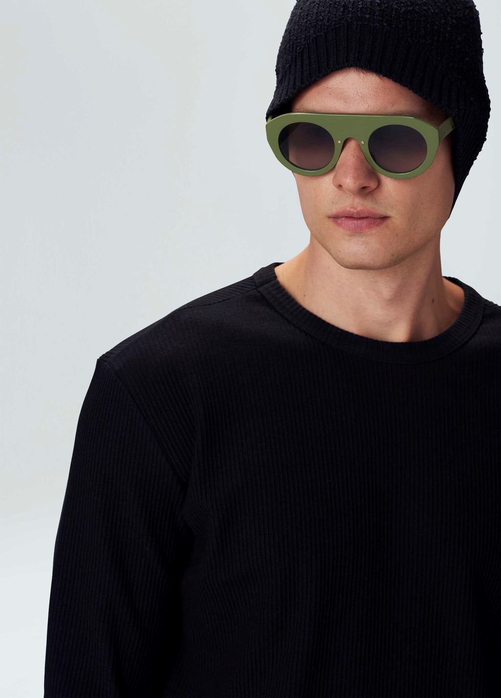 RIB KNIT LONG SLEEVE T-SHIRT