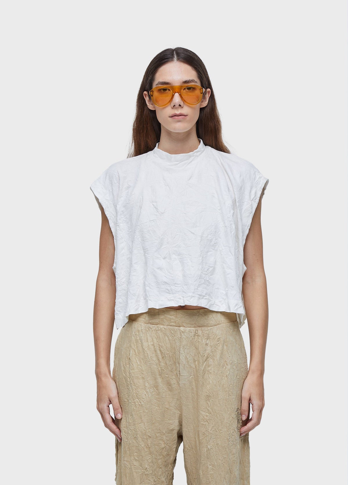 DUO CROPPED BLOUSE WRINKLE VEST