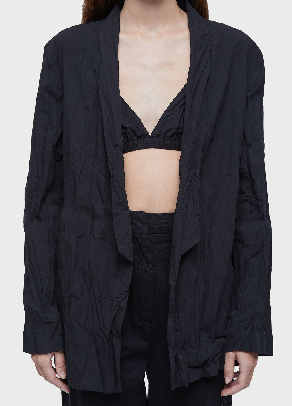 WRINKLED TRICOLINE BLAZER