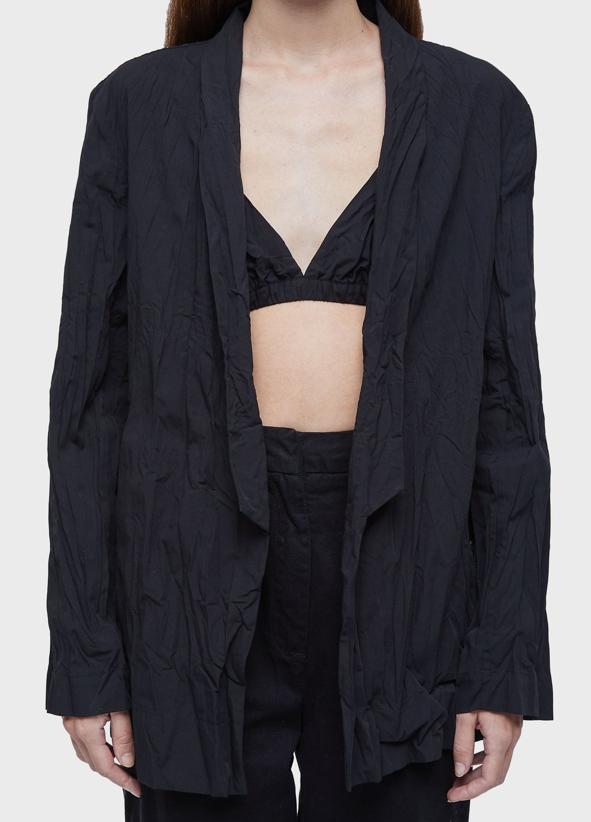 WRINKLED TRICOLINE BLAZER
