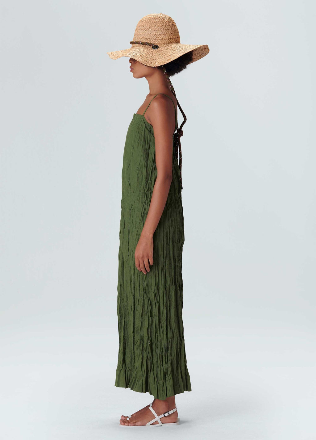 PLEATED MIDI DRESS