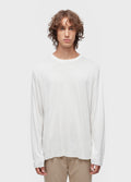 T-SHIRT WITH LINEN LOOK AND LONG SLEEVES