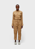 LONG SLEEVE WRINKLED TRICOLINE JUMPSUIT