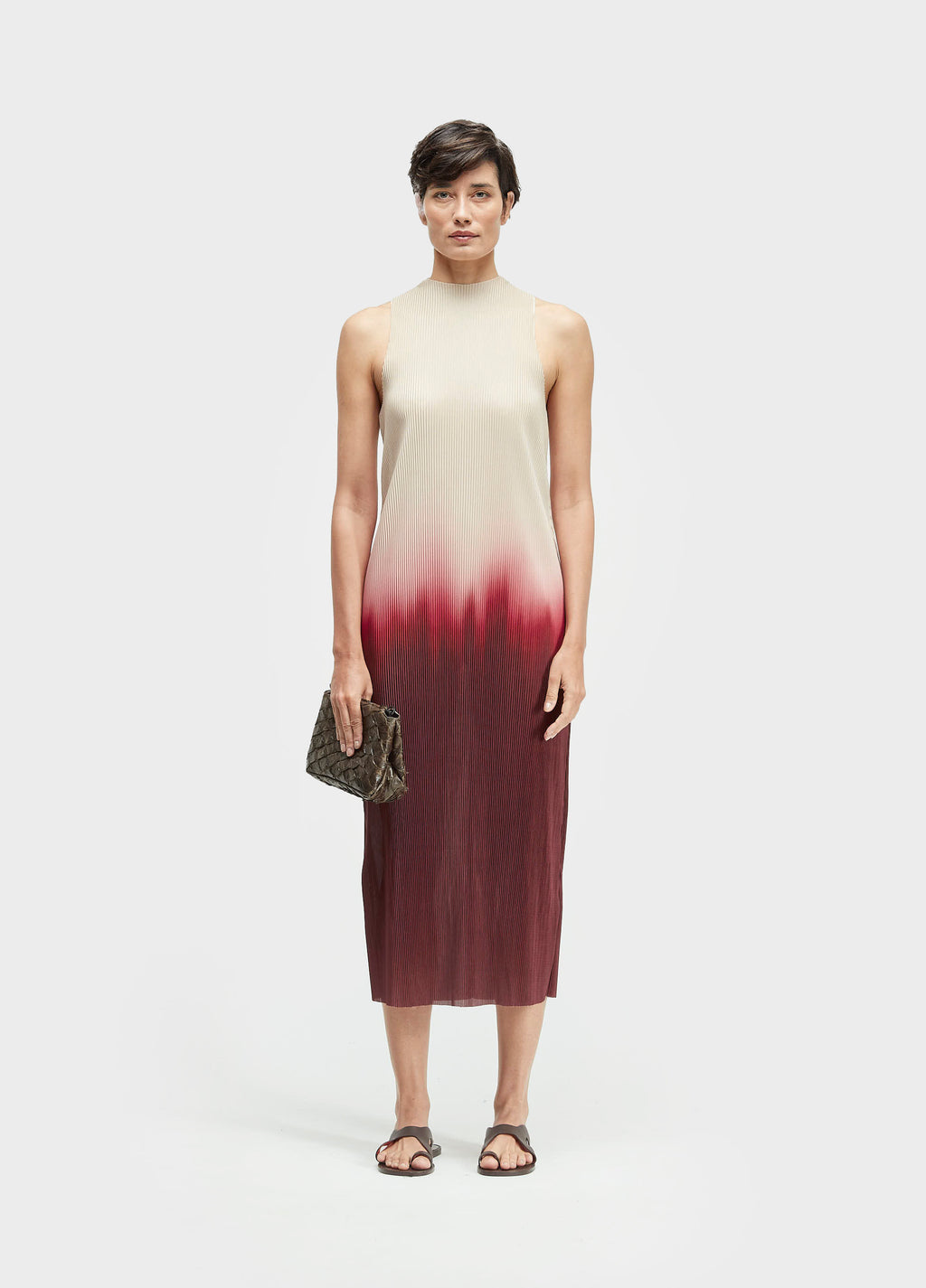 VESTIDO PLISSÉ BLURRED RED