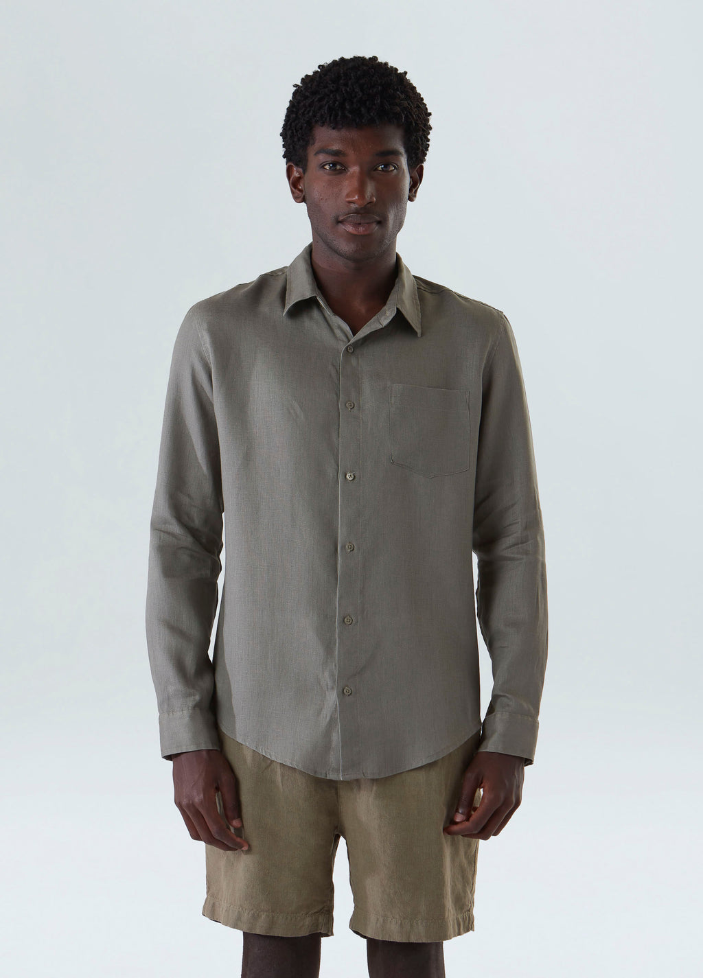 Camisa Classic Linen ML Verde Frio – Osklen – foto 1