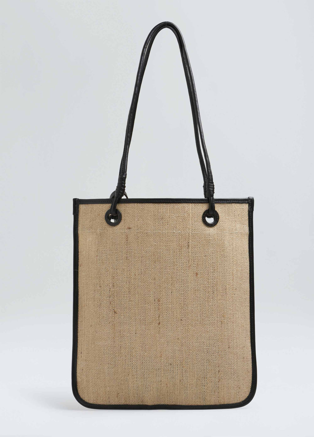 FLAT TOTE LEATHER JUTE ECO