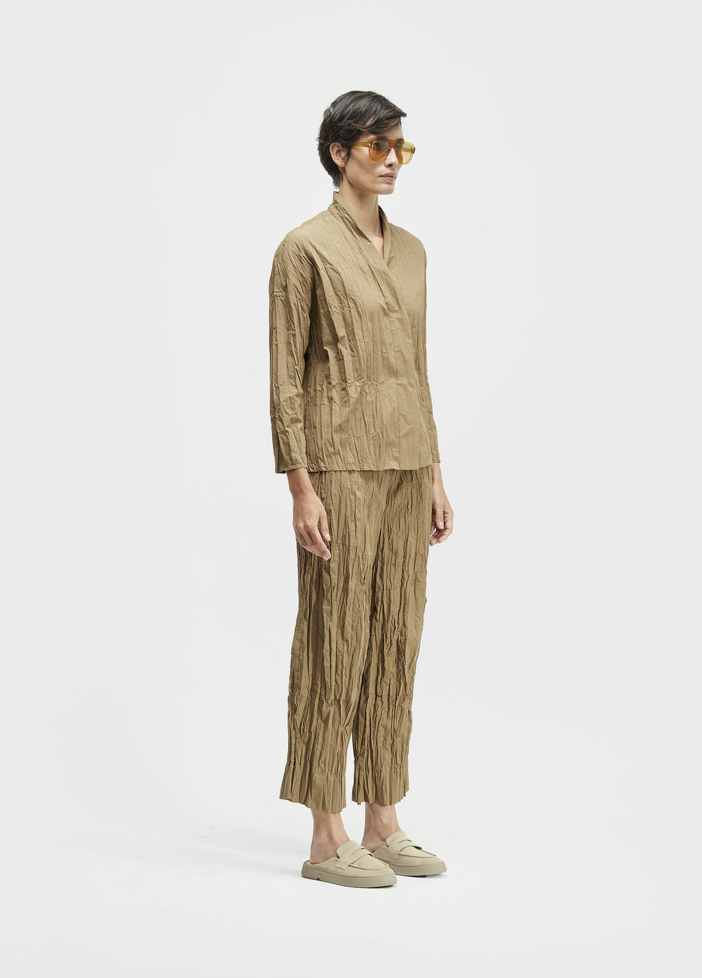 Calça Tricoline Wrinkled Cacau – Osklen – foto 1