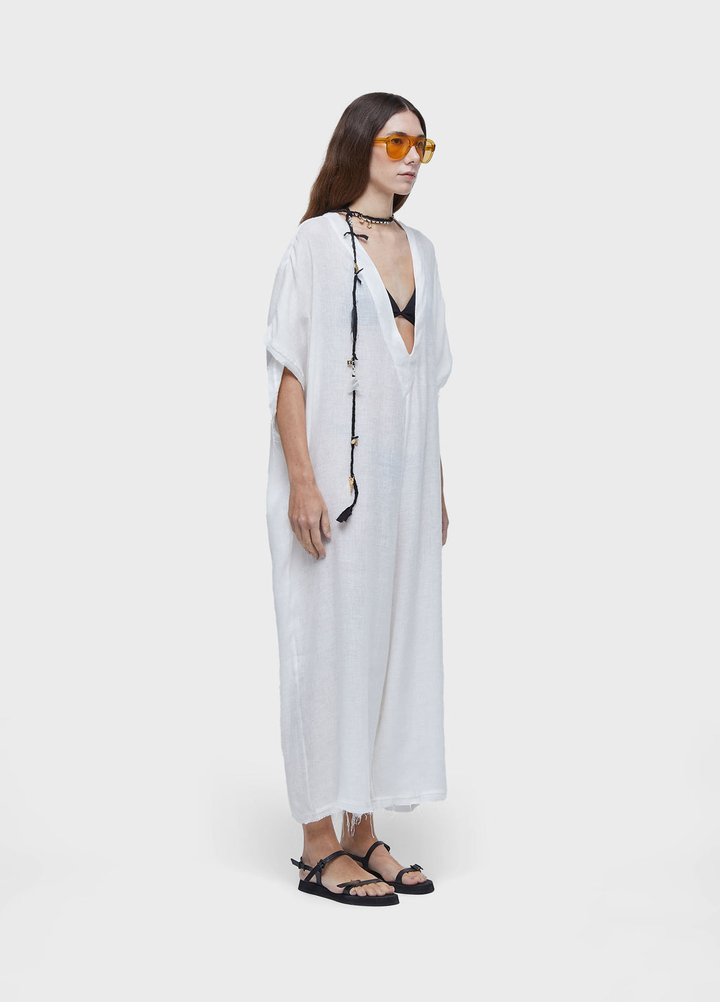 WIDE RECYCLED LINEN JUMPSUIT