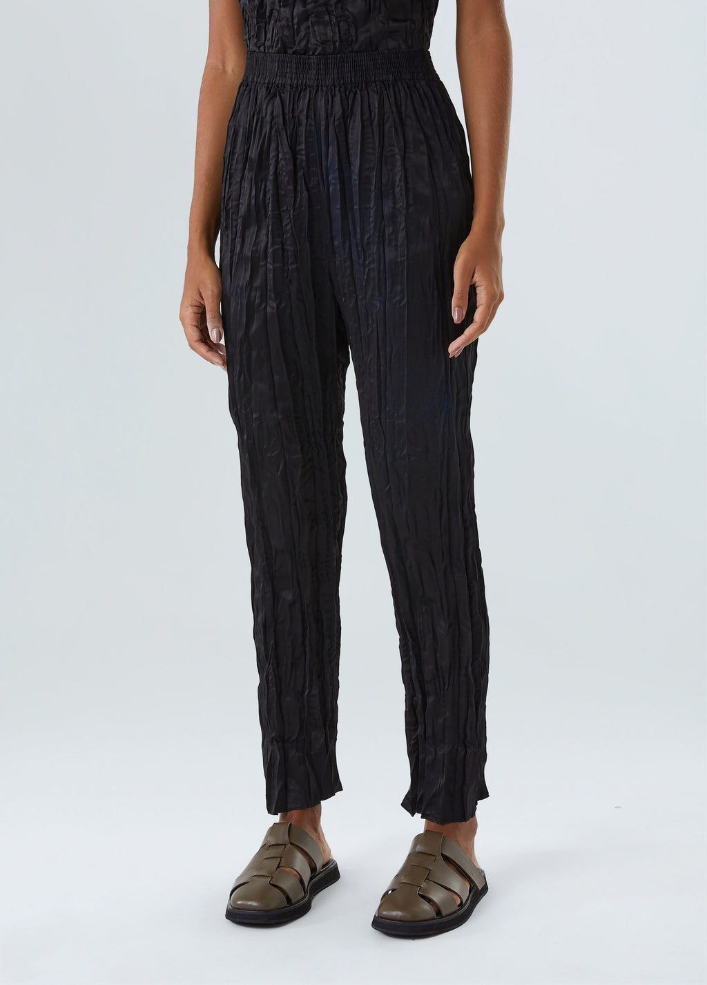 WRINKLED SATIN PANTS
