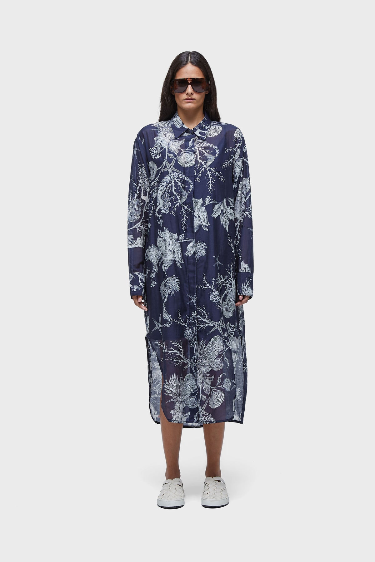 OCEAN BLUE SHIRT DRESS