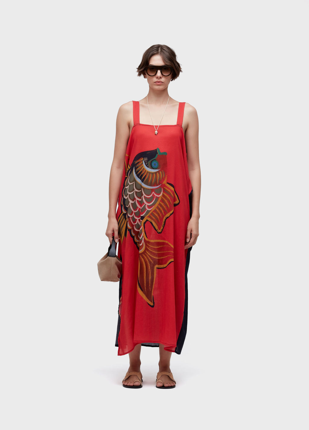 RED FISH PAREO DRESS