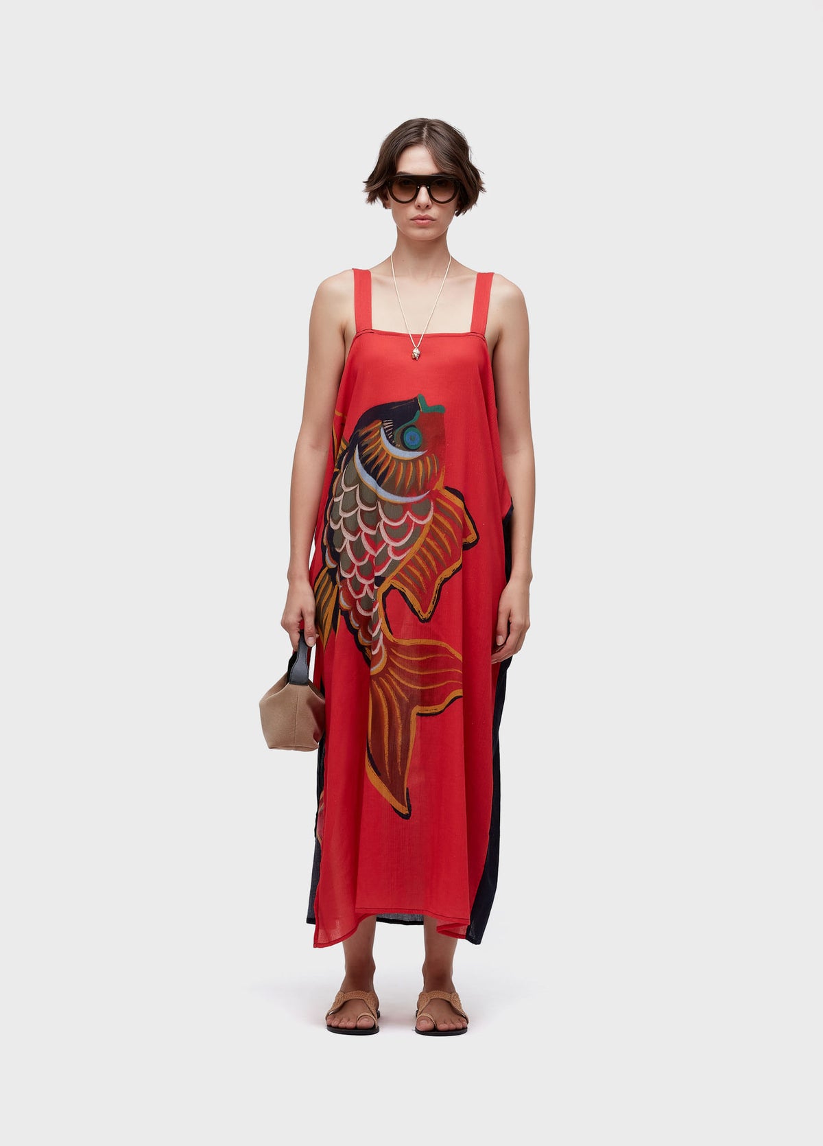 RED FISH PAREO DRESS