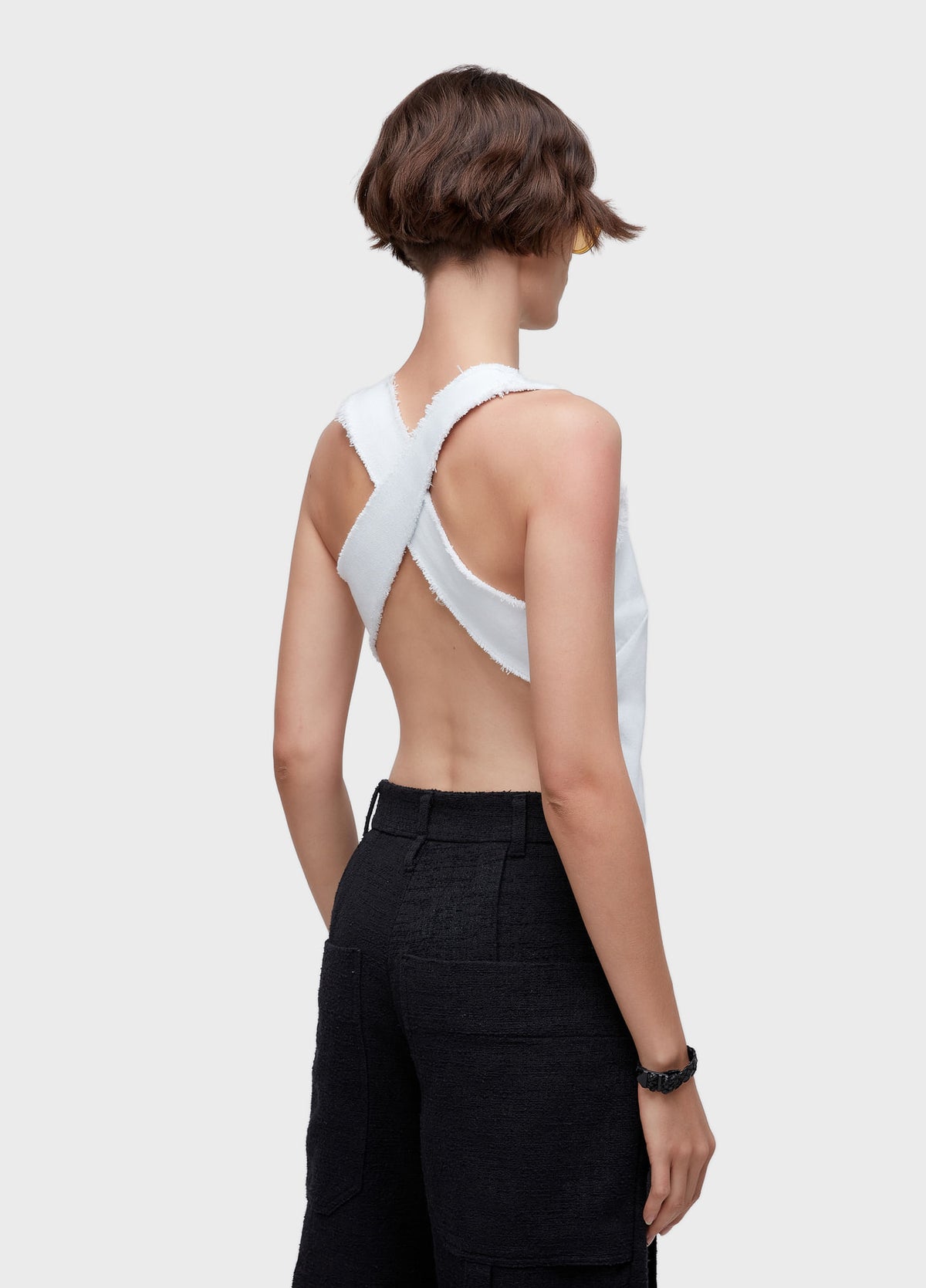 HALTER TOP WHITE DENIM
