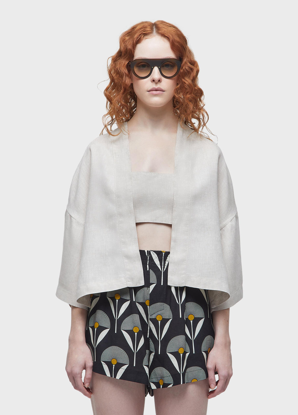 EMBROIDERED SUNFLOWER KIMONO