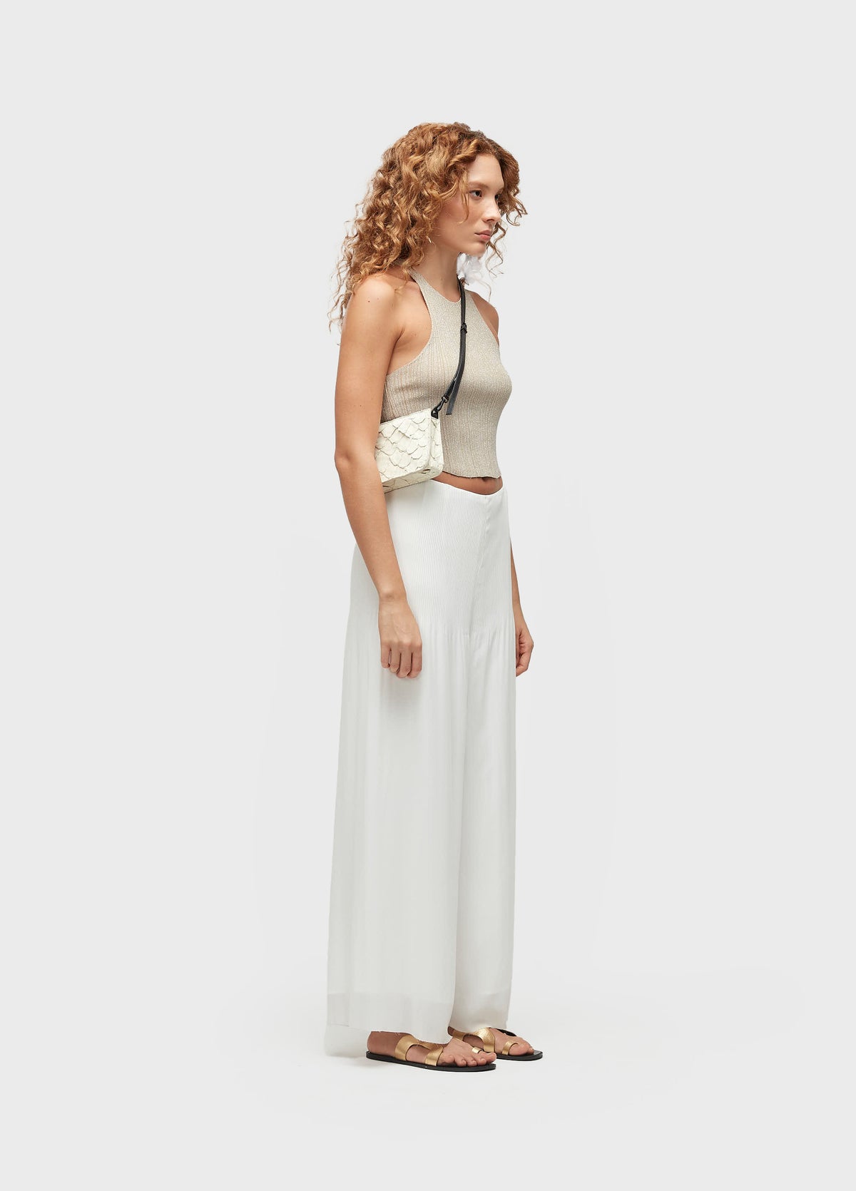 PLEATED STRAIGHT-LEG TROUSERS