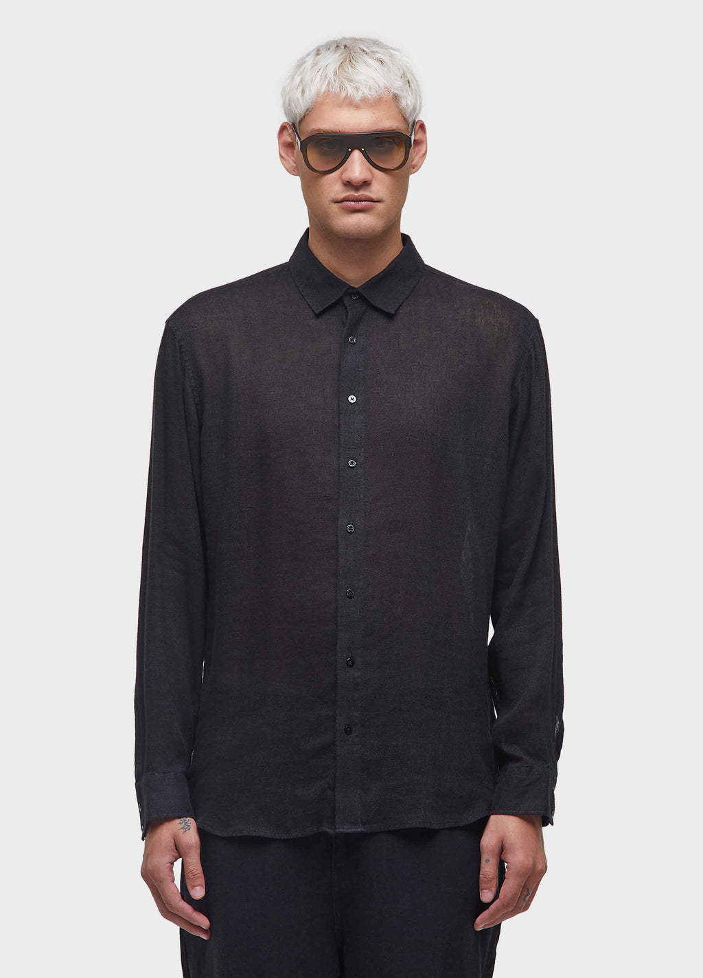 RECYCLED LINEN LONG-SLEEVE SHIRT