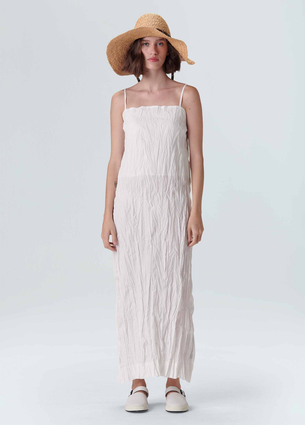 PLEATED MIDI DRESS