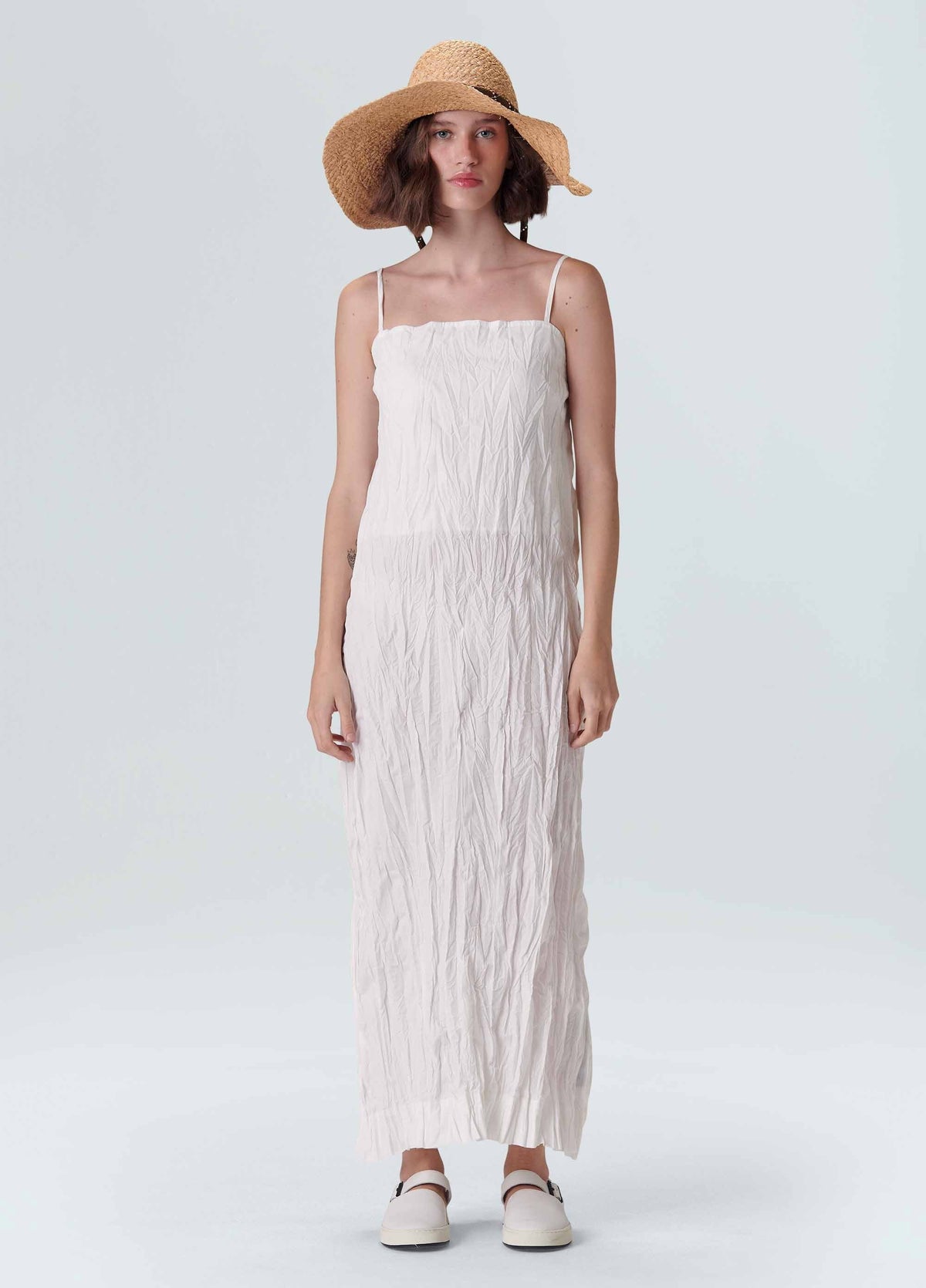 PLEATED MIDI DRESS