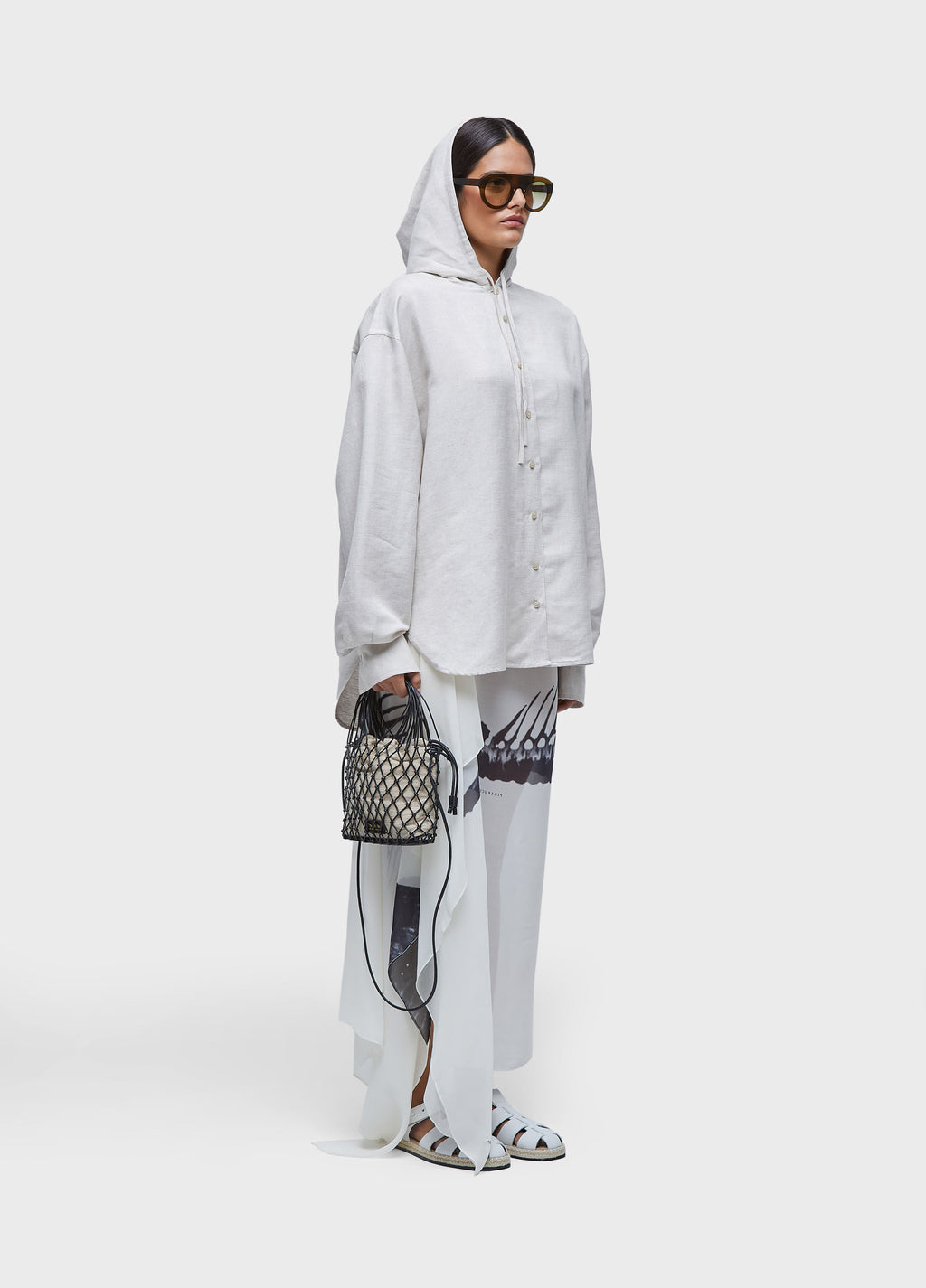 HOODED LINEN SHIRT