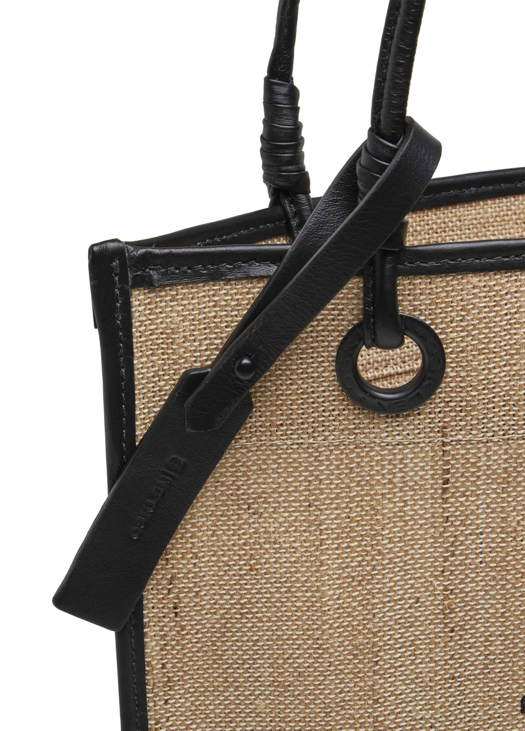 FLAT TOTE LEATHER JUTE ECO