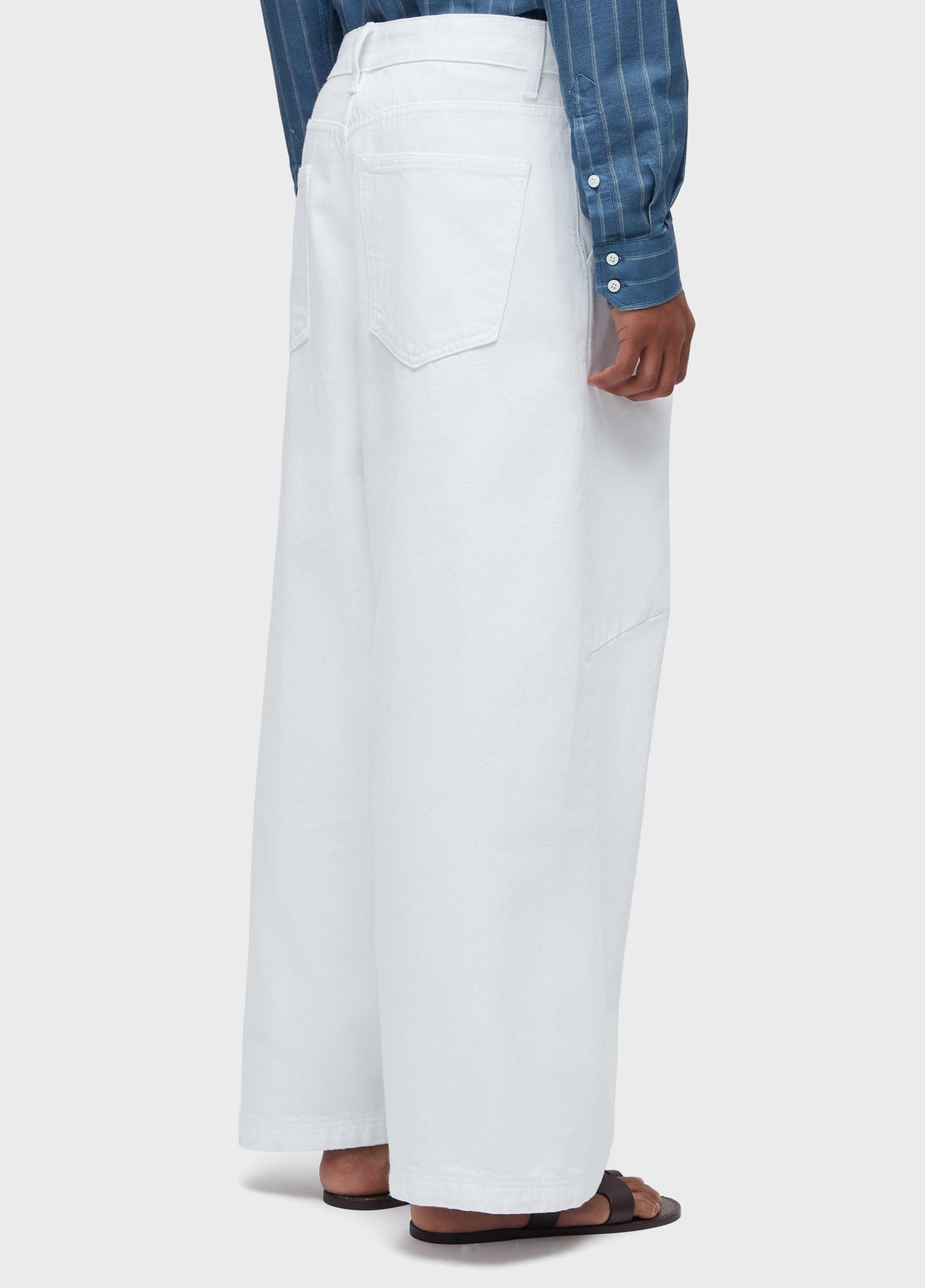 OVER WIDE TWILL WHITE PANTS