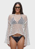 OPEN KNIT LONG SLEEVE BLOUSE