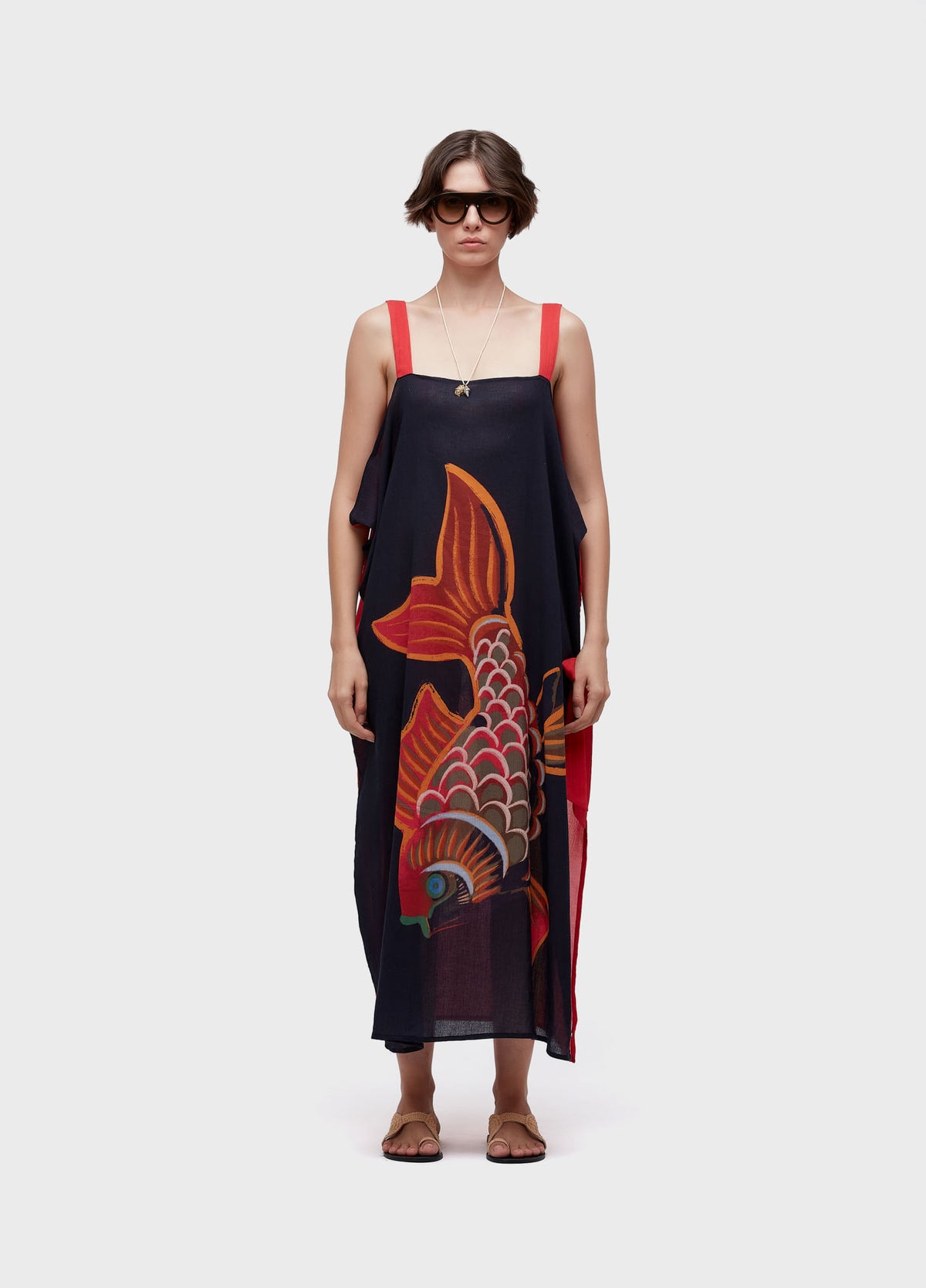 RED FISH PAREO DRESS