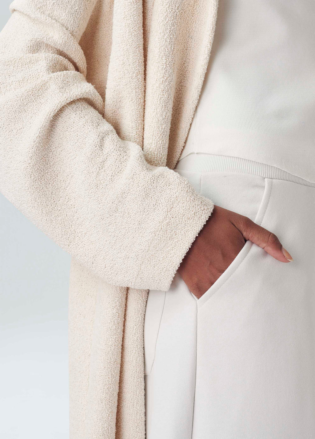 CHENILLE SWEATSHIRT TRENCH COAT