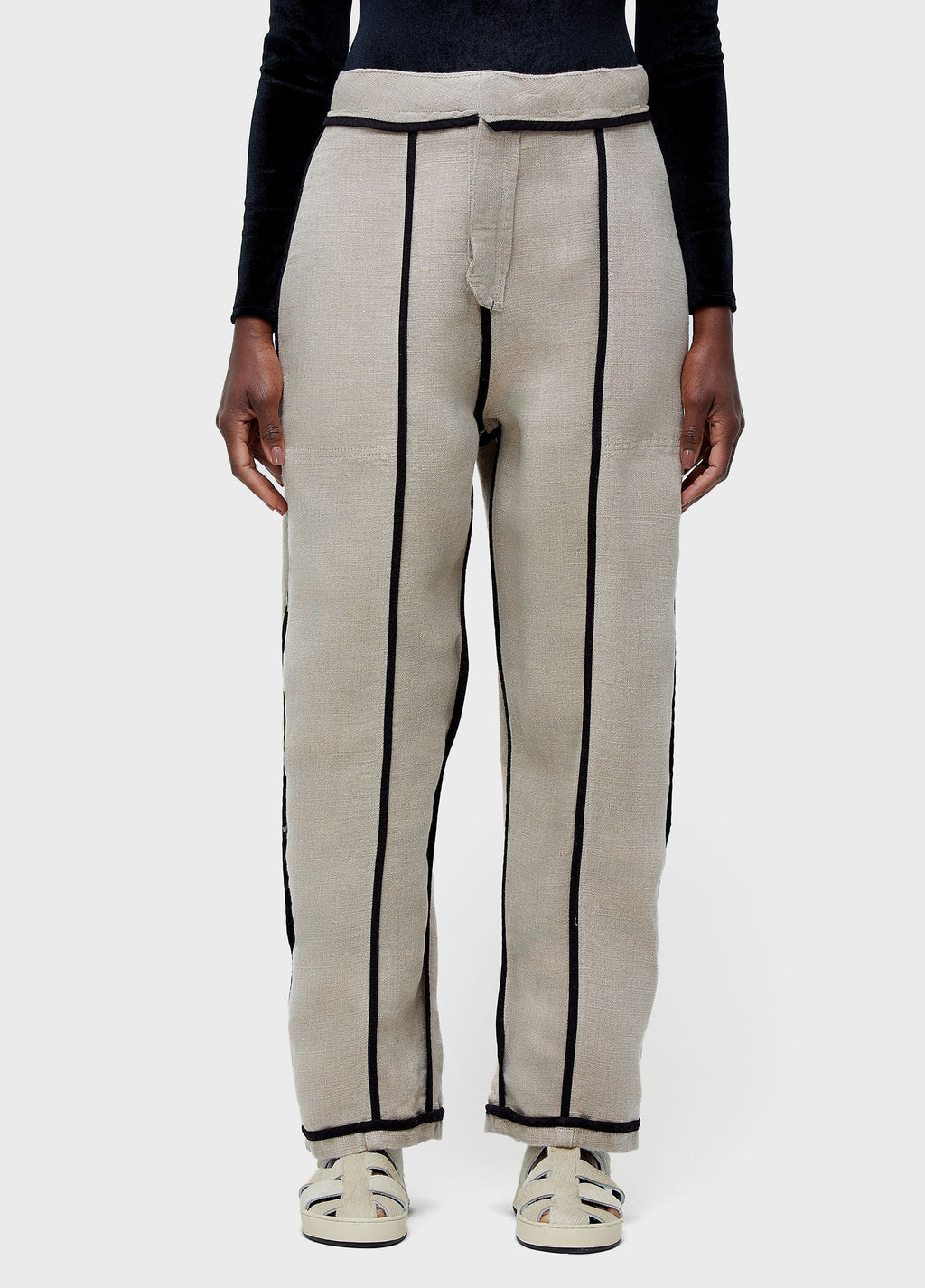 OVER DOUBLE-FACED JUTE TROUSERS