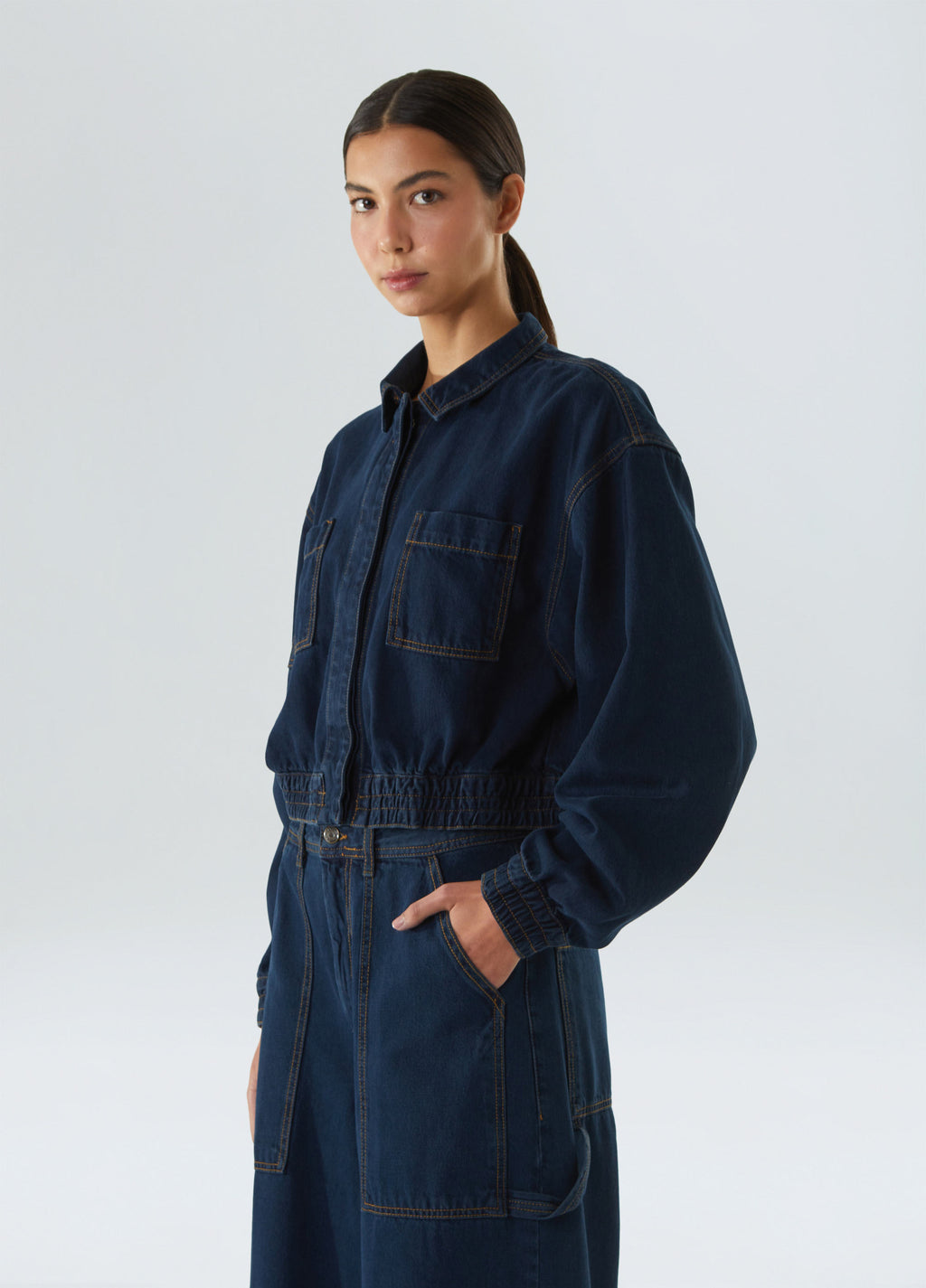 DENIM BOMBER JACKET