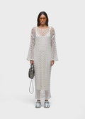 OPEN KNIT LONG-SLEEVED DRESS