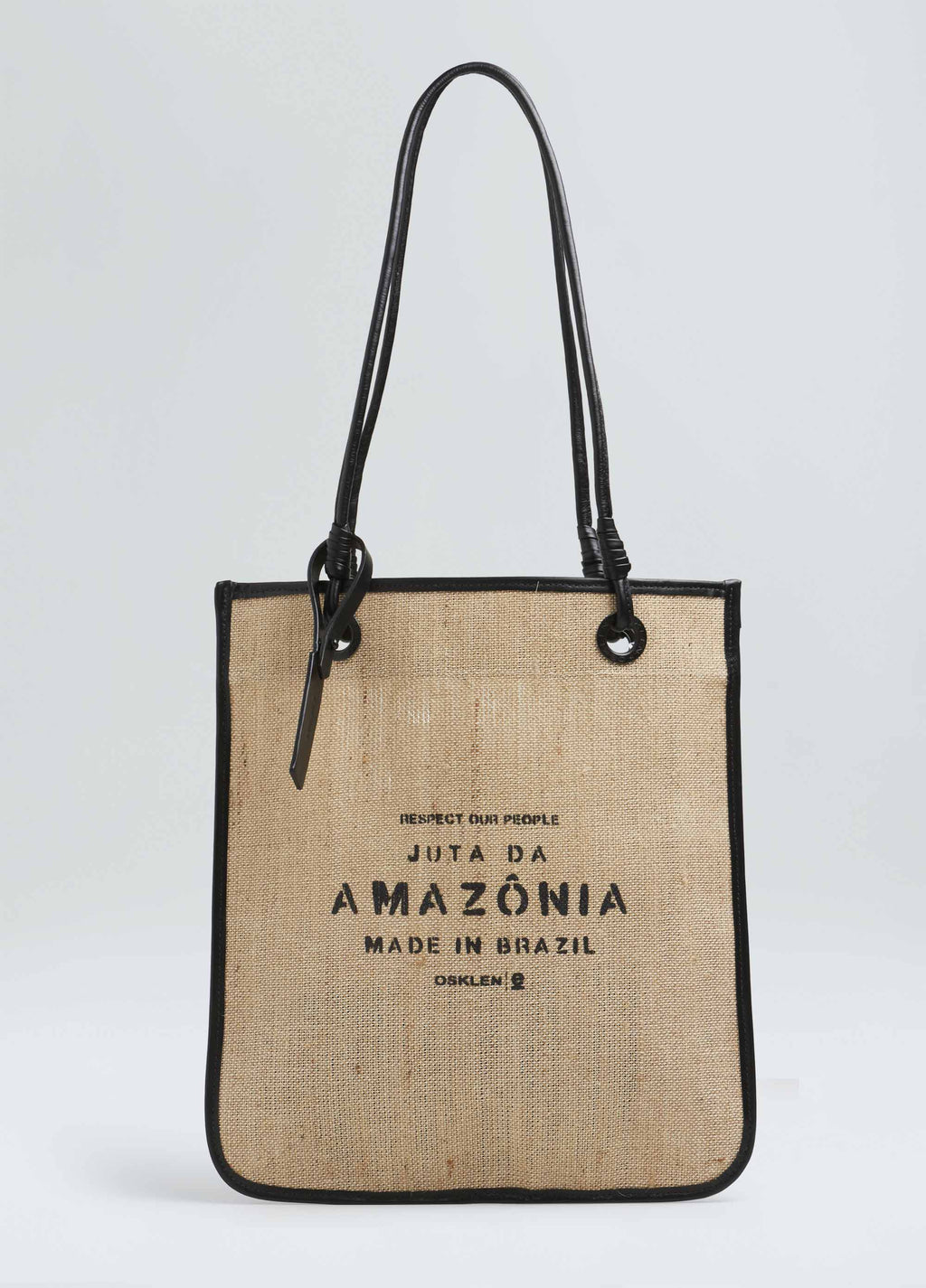 FLAT TOTE LEATHER JUTE ECO