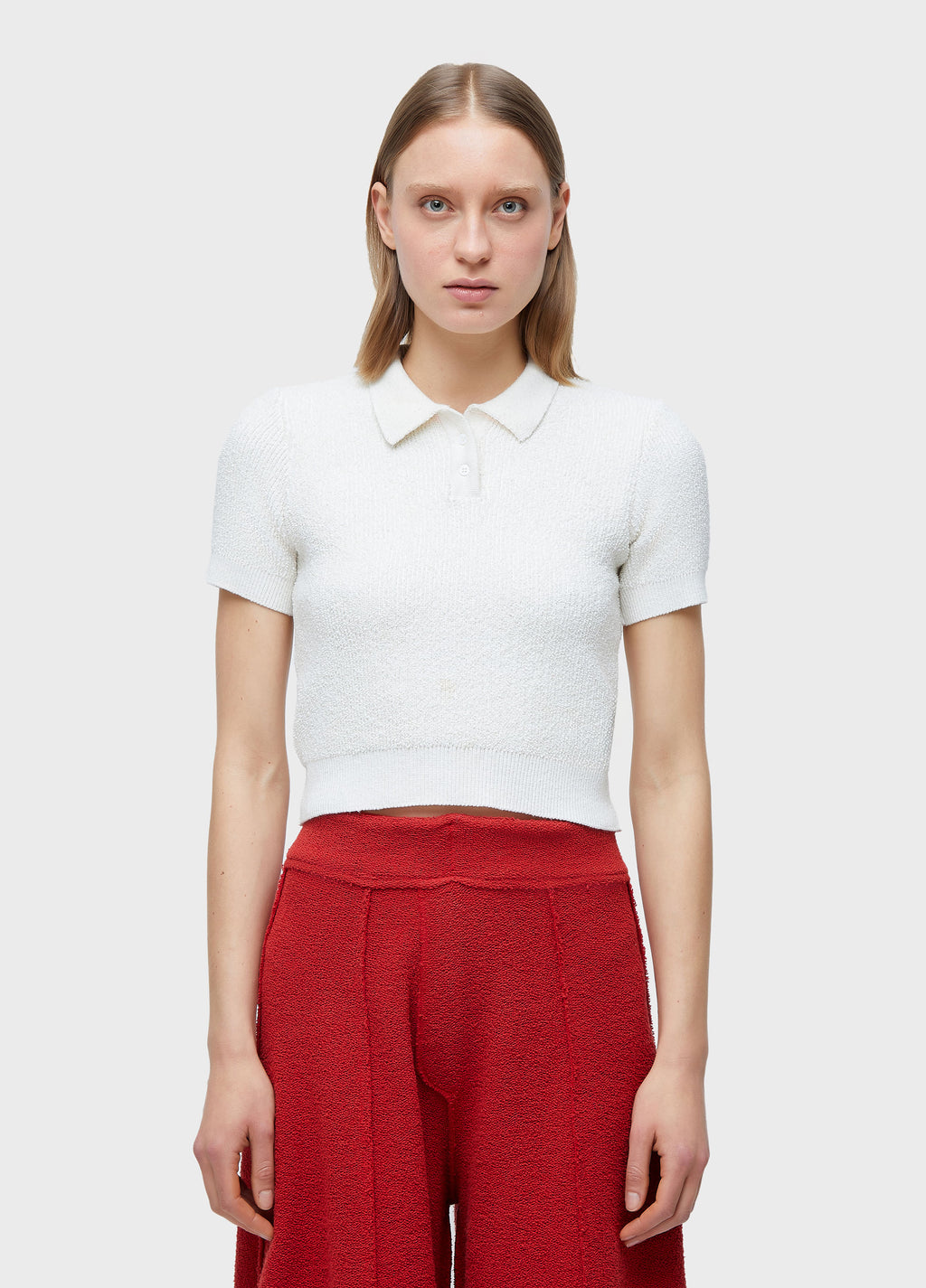 BOUCLÉ KNIT POLO SHIRT